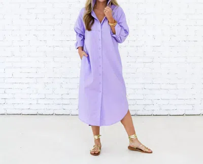 Caryn Lawn Piper Shirt Dress In Lavender In Purple