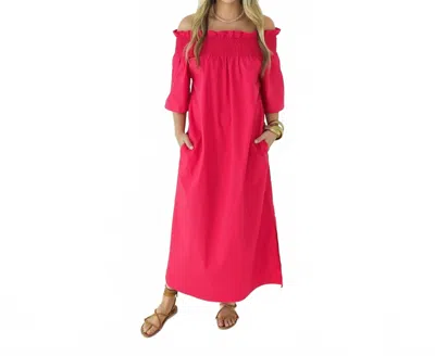 Caryn Lawn Polly Dress In Hot Pink