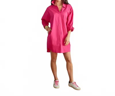 Caryn Lawn Preppy Dress In Fuchsia In Pink