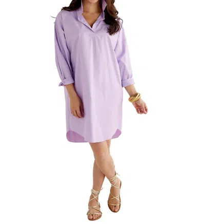 Caryn Lawn Preppy Game Day Dress In Lilac In Purple
