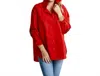 Caryn Lawn Preppy Gameday Top In Red In Red