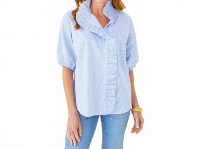 Caryn Lawn Sissy Stripe Top In Blue