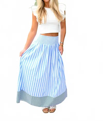 Caryn Lawn Sutton Stripe Maxi Skirt In Blue