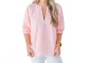 Caryn Lawn Betsy Top In Gingham Baby Pink In Pink