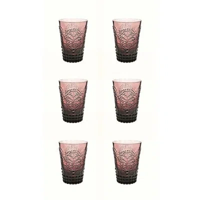 Casa Alegre 6 Piece 8.11 Oz. Drinking Glass Set In Amethyst
