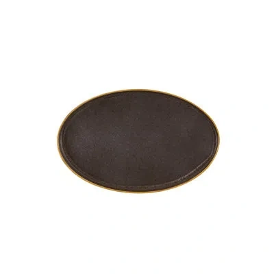 Casa Alegre Bronze Ceramic Oval Platter Bronze