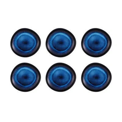 Casa Alegre Floral Scent - Dinner Plate, Set Of 6 In Bright Blue