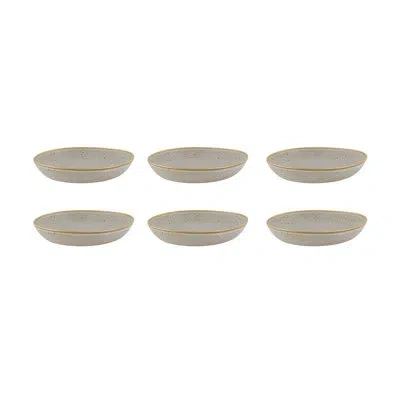 Casa Alegre Gold Stone -  Pasta Plate/bowl Gray, Set Of 6