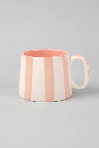Casa Amarosa Ceramic Striped Coffee Mug Set In Pink At Urban Outfitters