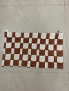 Casa Amarosa Checkered Block Printed Lumbar Pillow In Rust