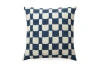 Casa Amarosa Checkered Block Printed Pillow In Indigo