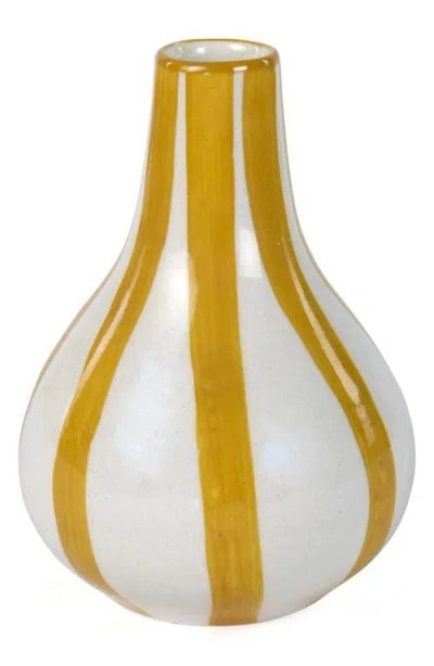 Casa Amarosa Stripe Bud Vase In Yellow