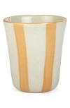 Casa Amarosa Stripe Ceramic Drinking Glass In Yellow