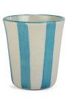 Casa Amarosa Stripe Ceramic Drinking Glass