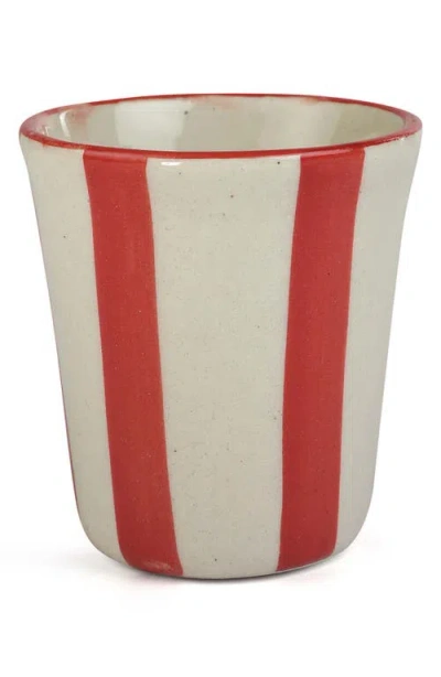 Casa Amarosa Stripe Ceramic Drinking Glass