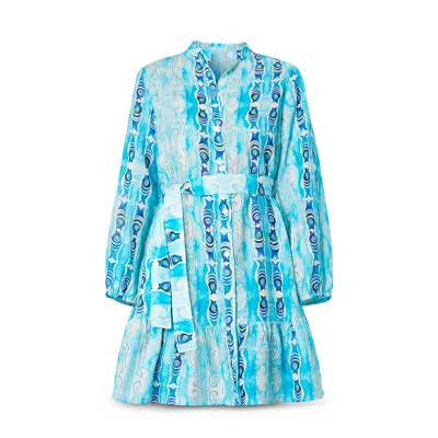 Casa Atelier By Ferdinando Fusco Women's Blue Kos Frou Frou Shirt In Linen