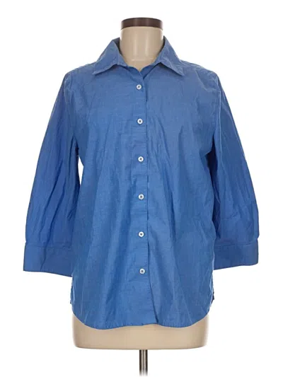 Pre-owned Casa Cabana 3/4 Sleeve Button Down Shirt In Blue