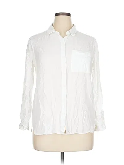 Pre-owned Casa Cabana Long Sleeve Button Down Shirt In White