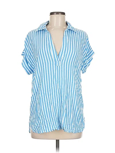 Pre-owned Casa Cabana Short Sleeve Blouse In Blue