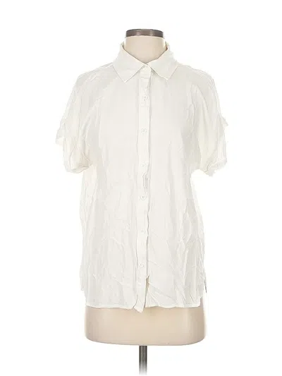Pre-owned Casa Cabana Short Sleeve Blouse In White