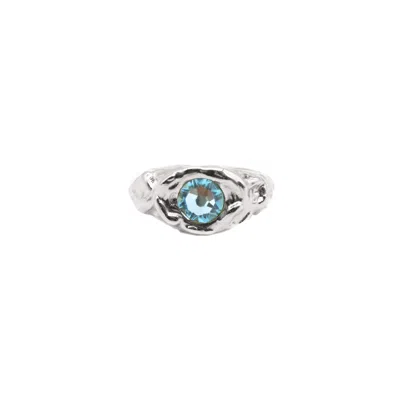 Casa Cala Women's Blue / Silver Cala Aquamarina-silver Ring In Metallic