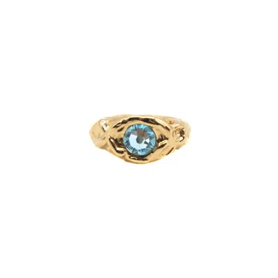 Casa Cala Women's Gold / Blue Cala Aquamarina-gold Ring In Multi