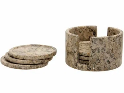 Casa Casa Curated Coaster Set Of 6 In Fossil Stone
