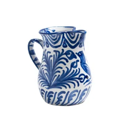 Casa Casa Curated Small Clay Pitcher In Blue