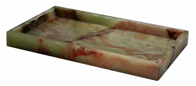 Casa Casa Curated Vanity Marble Tray In Whirl Green Onyx