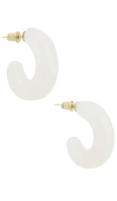 Casa Clara Acacia Hoop Earrings In White