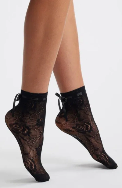 Casa Clara Amaris Floral Lace Ribbon Ankle Socks