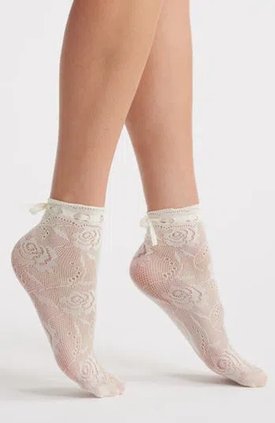 Casa Clara Amaris Floral Lace Ribbon Ankle Socks In Multi