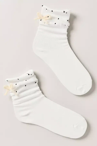 Casa Clara Apple Ruffle Socks In White