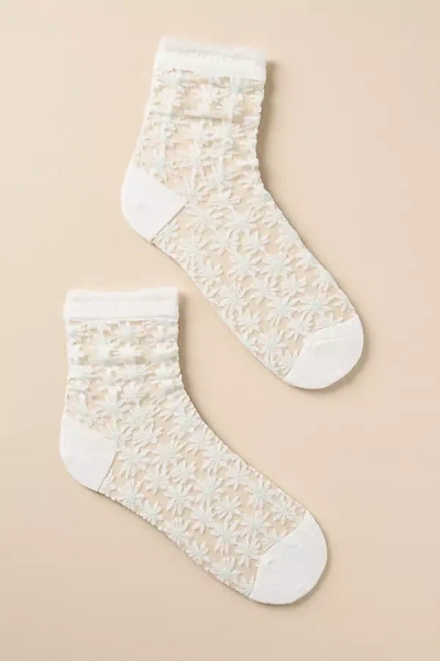 Casa Clara Azalea Sheer Socks In White