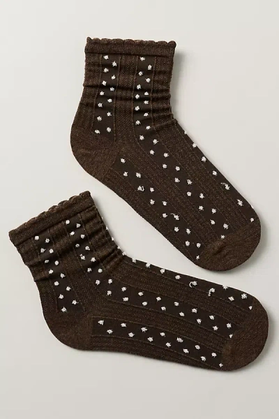 Casa Clara Bijou Trouser Socks In Brown