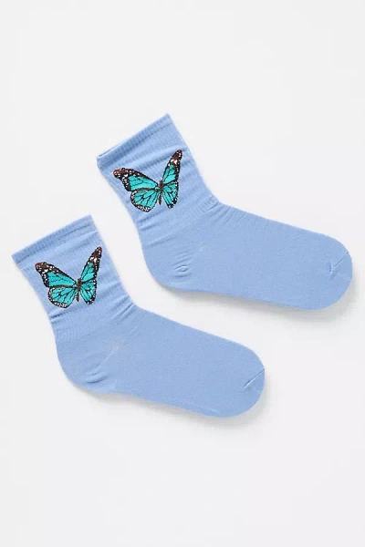 Casa Clara Butterfly Socks In Blue