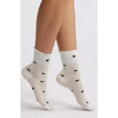 Casa Clara Carla Crew Socks In Cloud Bow