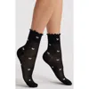 Casa Clara Carla Crew Socks In Noir Bow