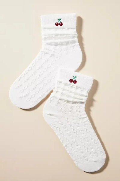 Casa Clara Cherry Socks In White