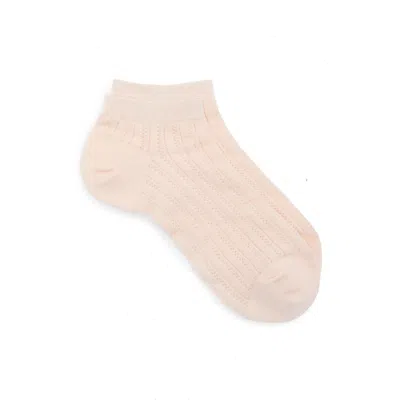 Casa Clara Colette Cotton Blend Pointelle Ankle Socks In Neutral