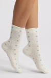 Casa Clara Dylan Crew Socks In White Flora