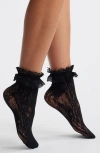 Casa Clara Evangeline Ruffle Lace Ankle Socks In Black