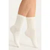 Casa Clara Joanna Ruffle Trim Crew Socks In White