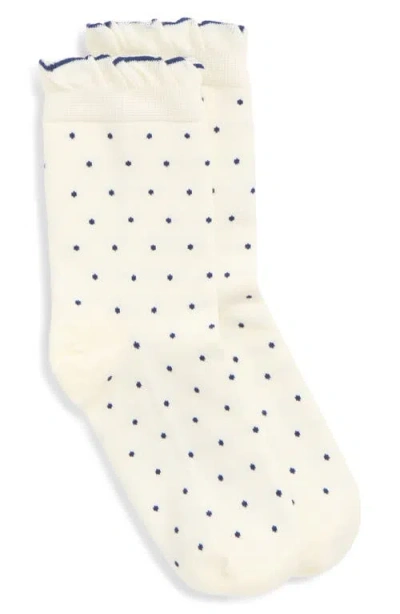 Casa Clara Jula Ruffle Crew Socks In Natural