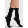 Casa Clara Kirra Ribbon Crew Socks In Black