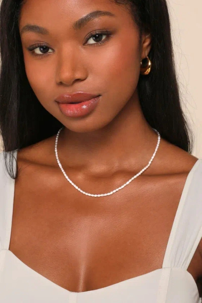 Casa Clara Las Olas 18kt White Micro Pearl Necklace