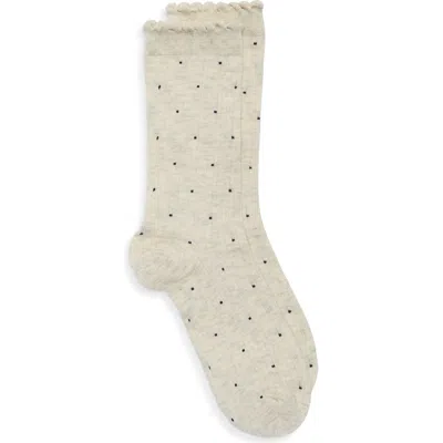 Casa Clara Martinique Polka Dot Crew Socks In Neutral