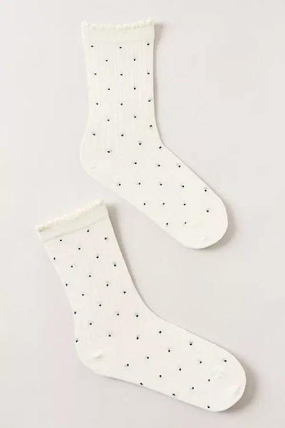 Casa Clara Martinique Polka Dot Socks In White