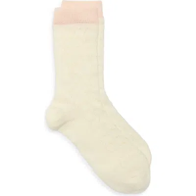 Casa Clara Mia Pointelle Crew Socks In White