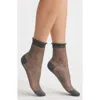 Casa Clara Noelle Sparkle Crew Socks In Black